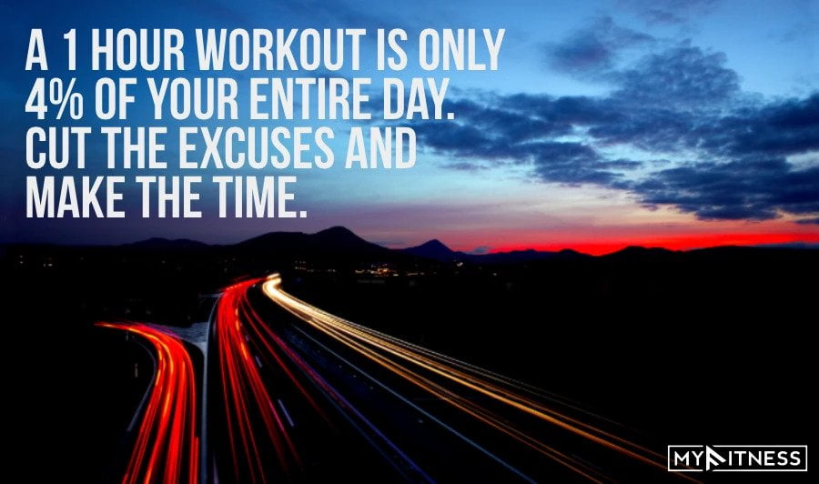 2. A 1 hour workout is only 4% of your entire day. Cut the excuses and make the time.